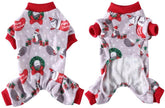 KUTKUT Combo of 2 Pcs Dog Pajamas for Small Dog Boy Girl Fleece Puppy pjs Jammies 4 Leg Dog Clothes for Maltese, Shihtzu Winter Warm Onesies Jumpsuit Clothing for Pet Dogs Male Female - kutku